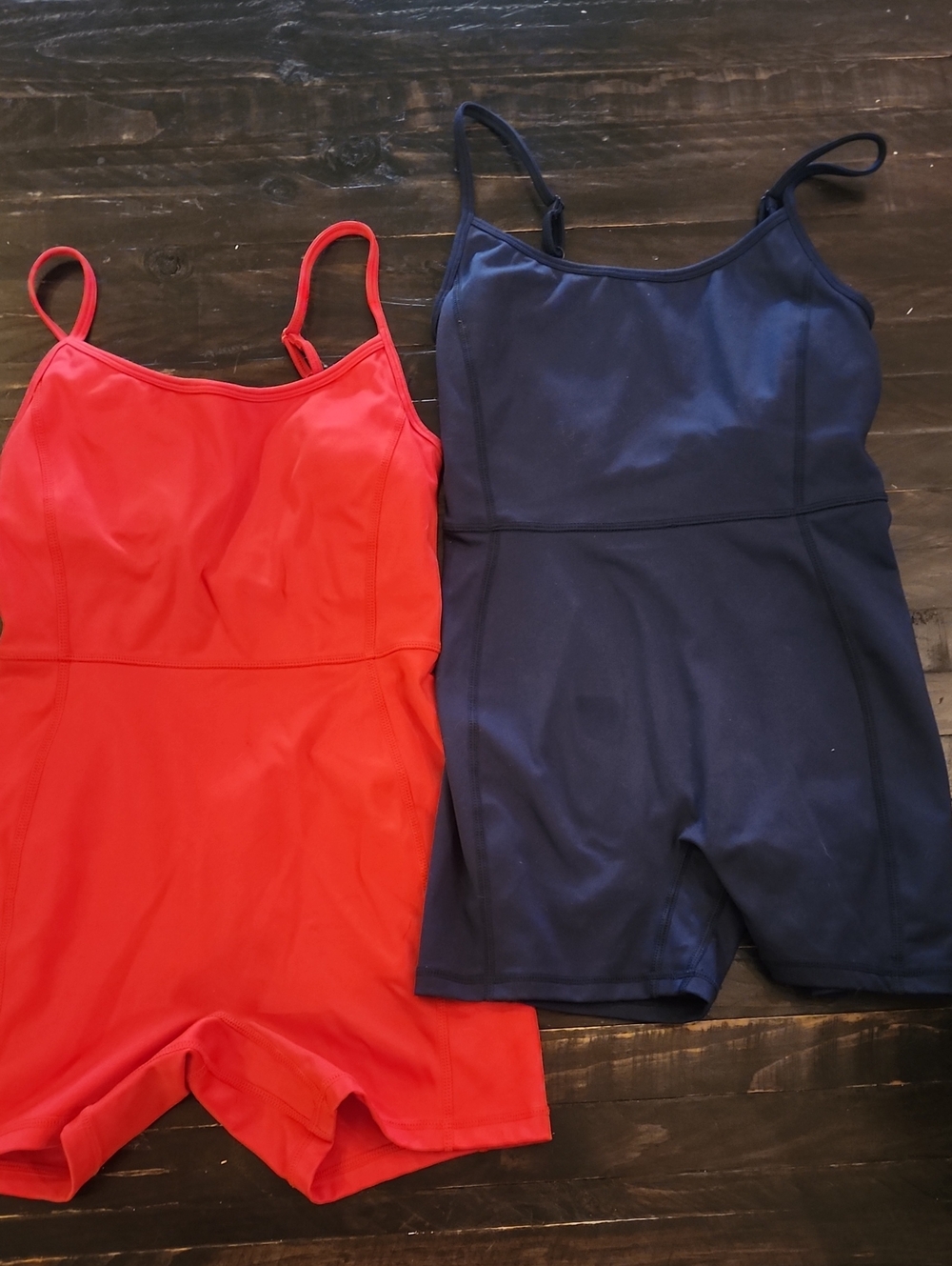 Pacsun Red and Navy Active Romper Shorts